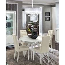 Manufacturers construct dining sets from a variety of materials depending on the style and intended. Round Dining Table 4 Chairs White High Gloss Camel Group Modern Contemporary Dining Room Furniture Em Italia Online