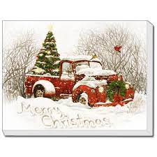 Saint nicholas is shown … Vintage Christmas Tree Truck Led Lighted Canvas By Trendy Decor 4u Ready To Hang Printed Art Multi Overstock 27974002