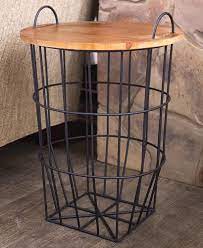 C $383.05 to c $485.34. Wood Top Storage Basket Side Table The Lakeside Collection