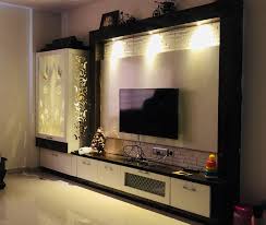 Tv Unit Along Pooja Unit In 2020 Living Room Tv Unit Designs Wall Tv Unit Design Living Room Tv Unit