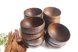 Wholesale Coconut Bowl Avec Cuillere Et Fourchette Bol Et Etsy In 2020 Coconut Bowl Natural Bowls Coconut Shell Crafts