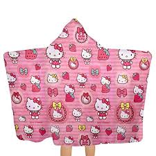 Kids beach towels & totes. Fstgf Big Beach Towel With Hood Baby Bath Towel Hello Kitty Theme Fast Drying Beach Towel For Swim Pool Ultra Absorbent 51 5 X 31 8 Inch Buy Online In Antigua