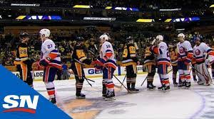 See the live scores and odds from the nhl game between bruins and islanders at nassau veterans memorial coliseum on february 14, 2021. Islanders Shake Hands With Penguins Advance After Series Sweep Youtube