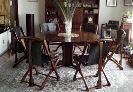 Set of four dining room chairs in metal & leather. A Sling Dining Room Set Combined With 6 Scissor Sling Chairs 1960 S Don S Shoemaker Furniture