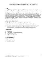 equilibrium and le chateliers principle