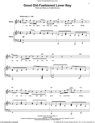 Piano sheet is arranged for piano and available in easy and advanced versions. Queen Good Old Fashioned Lover Boy Sheet Music For Keyboard Or Piano