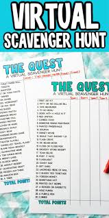 Free Printable Virtual Scavenger Hunt In 2020 Virtual Games For Kids Scavenger Hunt For Kids Scavenger Hunt