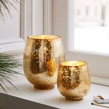 Gold Crackle Mercury Candle Jars