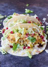 Fish tacos recipe broil honey. Crispy Fish Tacos With Pomegranate Pear And Honey Lime Crema Love Zest
