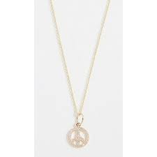 Sydney Evan Pave Peace Sign Charm Necklace 620 Liked On Polyvore Featuring Jewelry Necklaces Charm Peace Necklace Peace Sign Jewelry Peace Sign Necklace