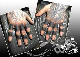 Client Sat Really Well On His Firstsession Of Blackingout Fingers Blackouttattoo Fingertattoos Coverupta Finger Tattoos Cover Up Tattoos Blackout Tattoo
