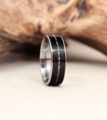 African Blackwood Wooden Ring With Mother Of Pearl Inlay Wood Etsy Mens Wedding Bands Unique Wood Rings Mens Wedding Bands