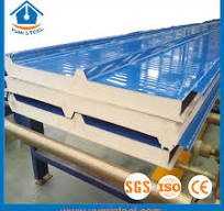 Prefabricated Insulated Metal PU/EPS/Rockwool Foam Composite Sandwich  Wall/Roof Panel