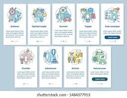 Business & finance 〉 leadership key personality types that work well together. Lifestyle Types Used Marketing Onboarding Mobile Stock Vector Royalty Free 1484377913