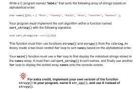 Why should you use serums. Solved Write A C Program Named Lab4 C That Sorts The Chegg Com