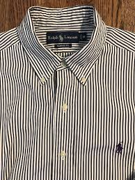 Black And White Striped Button Up Shirt Ralph Lauren Men S Size Medium Long Sleeve Button Down Shirt Black White Stripe Black Shirt Black White Stripes White Stripe
