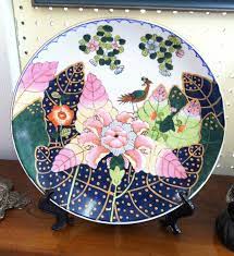 Porcelain Ceramics Tobacco Leaf Plate From Birdhouse