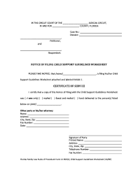 florida child support guidelines worksheet fillable fill