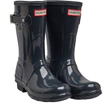 Hunter Original Womens Short Gloss Wellington Boots Dark Slate Boots Wellington Boot Hunter Boots