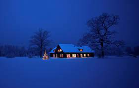 Maybe you would like to learn more about one of these? Wallpaper Lights House Tree New Year Christmas Christmas Night Winter Snow Tree Images For Desktop Section Novyj God Download
