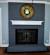 Rustic Painted Brick Fireplace