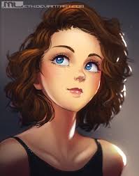 Pin By Katya On Amazing Illustrations Brown Hair Girl Drawing Hair Illustration Brown Hair Blue Eyes Girl
