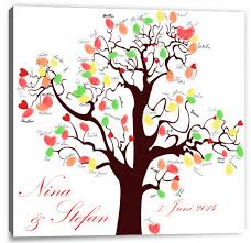 Wedding tree symbol für wachsende, blühende liebe.hochzeitsspiele dürfen bei einer hochzeitsfeier natürlich nicht fehlen. Fingerabdruck Leinwand Zur Hochzeit Personliche Geschenkidee Fur Frauen Und Manner Ab 25