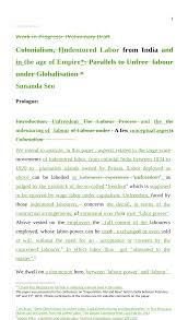 PDF) Indentured Labour from India in ...