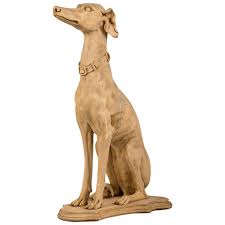 Large Carved Greyhound Of Solid Wood On Plinth Base England Circa 1890 From A Unique Collection Of Greyhound Sculpture Animal Sculptures Greyhound Statues