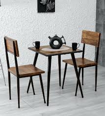 Shop for 3 piece dining set in dining room sets. Buy Cafelectic Table Set With 2 Chairs In Provincial Teak Black Frame Bohemiana By Pepperfry Online Industrial 2 Seater Dining Sets Dining Furniture Pepperfry Product