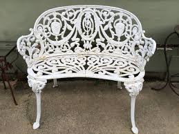Wooden bench in the city park. Vintage Cast Iron Garden Bench At 1stdibs