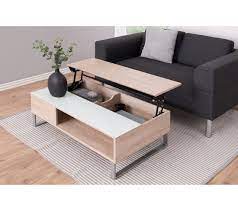 table basse plateau relevable azalea blanc et imitation chene table basse plateau table basse relevable et table basse
