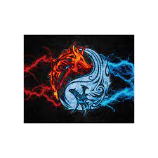 View and download for free this yin yang fire ice wallpaper which comes in best available resolution of 2560x1600 in high quality. Fire And Ice Yin Yang Dragons Poster 20 X16 Dragon S Hoard Us