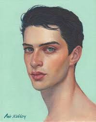 I was once thought to be east indian when tanned, by a black man! Young Man With Blue Eyes Sold Painting By Pat Kelley Saatchi Art