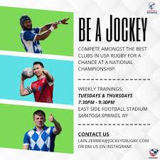 Interested in playing sevens? Join the Jockeys for trainings this summer!  Tuesdays and Thursdays under the lights at the East Side Recreation Park  football stadium 🏟️ 🏇🏉 Questions? Reach out to us