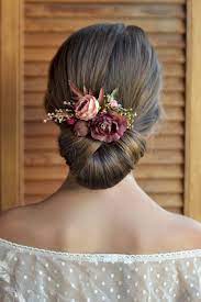 Peach Burgundy Flowers Hair Https Etsy Me 2ayy3bc Weddings Brideaccessories Deepredcomb Weddin Bride Hair Piece Fall Wedding Hairstyles Floral Hair Combs