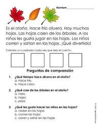 Free Easy Reading Comprehension Passages In Spanish Fall Gratis Reading Comprehension Passages Reading Comprehension Comprehension Passage