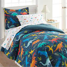 Jurassic Dinosaurs 5 Pc Cotton Bed In A Bag Twin Walmart Com Twin Size Bed Sets Dinosaur Comforter Cotton Comforter Set