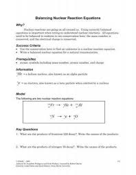 Balancing Nuclear Equations Worksheet Balancing Nuclear Reaction Equations Pogil In 2020 Equations Worksheet Template Worksheets