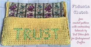 By pat (santa clarita, ca). Tunisian Crochet Pattern Fiducia Clutch With Embroidery Tutorials By Fiat Fiber Arts Underground Crafter