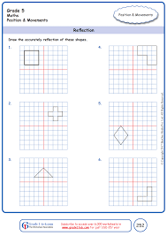 Grade 5 Reflection Of Shapes Worksheets Www Grade1to6 Com
