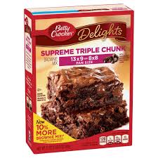 Betty Crocker Supreme Triple Chunk Brownie Mix 17 8oz Boxed Brownies Taste Homemade Betty Crocker Recipes Brownie Mix Recipes