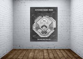Vintage Print Of Citizens Bank Park Seating Charts Phillies