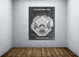 vintage print of citizens bank park seating charts phillies