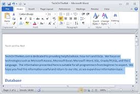 Ms Word 2010 Double Space Text