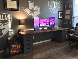 Gaming Room Office Gamingroom Gaminglayout Gamingsetup In 2020 Home Office Setup Ikea Office Desk Home Office Design