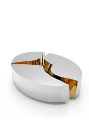 Lapiaz Oval Center Table In 2020 Center Table Gold Inspiration Mirrored Furniture