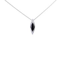 Check spelling or type a new query. 14ct White Gold Diamond Onyx Pendant