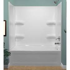 The dreamline prime sliding shower enclosure and base kit adds style and bold design to your shower space. Style Selections 54x30 White 2 Piece Bathtub Shower Kit Common 54 In X 54 In Actual 54 In X 54 In Lowes Com Bathtub Shower Kits Bathtub Shower Shower Kits
