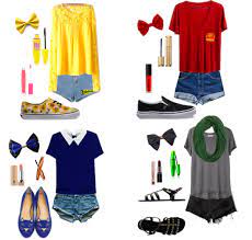 Four Perfect Summer Outfits For All Four Houses Of Hogwarts School Of Witchcra Harry Potter Outfits Gryffindor Harry Potter Houses Outfits Harry Potter Outfits